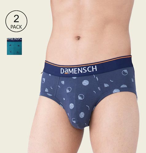 Men Pack Of 2 Cotton Basic Briefs